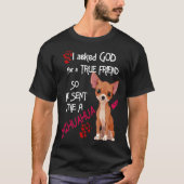 T-shirt Dieu M'A Envoyé Un Chihuahua Chien Chien Ruppé (Devant)