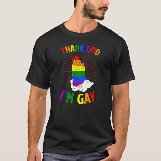 T-shirt Dieu merci Je suis Gay Lgbtq Église Gay pride chré (Devant)