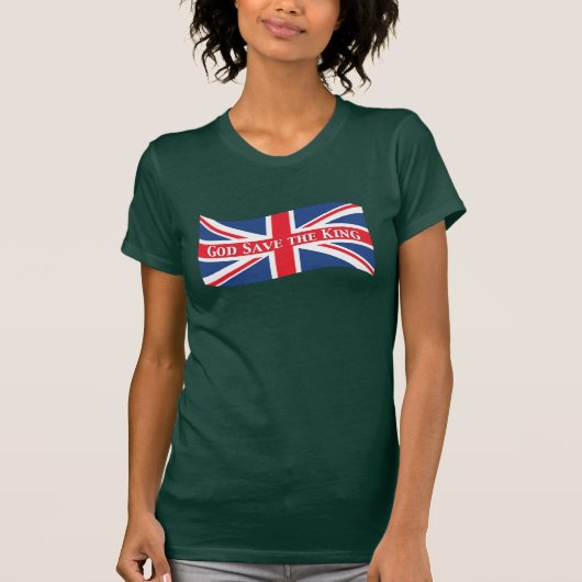 T-shirt Dieu sauve le roi avec Union Jack (Devant)