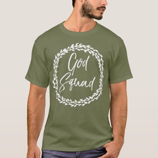 T-shirt Dieu Squad mignon Flower Circle Christian pour (Devant)