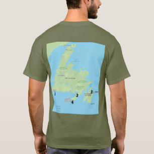 T-shirt Dieu sur la carte de Terre-Neuve
