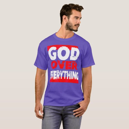 T-shirt Dieu sur tout la religion jésus (Devant entier)