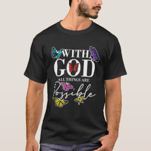 T-shirt Dieu Toutes Les Choses Possible Foi Chrétienne Cro