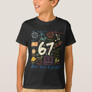 T-shirt Dieu Vintage l'a fait en premier 67 Six Sept Meme
