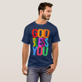 T-shirt DIEU VOUS BÉNÉFICIE de couleurs positives (Devant entier)