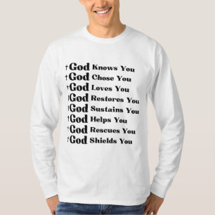 T-shirt Dieu Vous Connaît, Vous Aime, Vous Restaure Et Vou