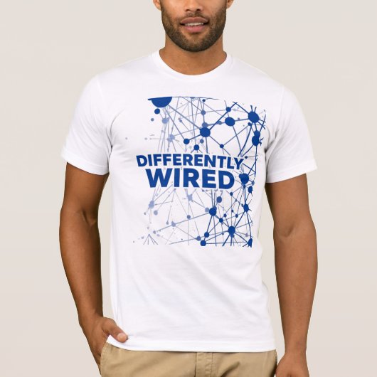 T-shirt Différemment Câblé – Mois de la sensibilisation à  (Devant)