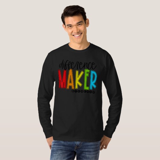 T-shirt Difference Maker Teacher Back To School First Day  (Devant entier)