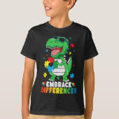 T-shirt Différences d'acceptation T Rex Dinosaur Autisme L (Devant)