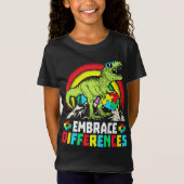 T-Shirt Différences d'acceptation T Rex Dinosaur Autisme L (Devant)