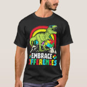 T-shirt Différences d'acceptation T Rex Dinosaur Autisme L (Devant)