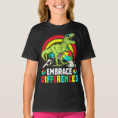T-shirt Différences d'acceptation T Rex Dinosaur Autisme L (Devant)