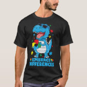 T-shirt Différences d'acceptation T Rex Dinosaur Autisme L (Devant)