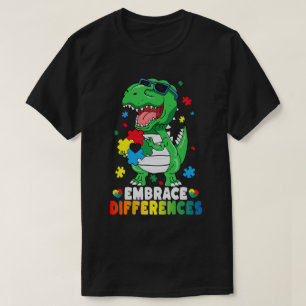 T-shirt Différences d'acceptation T Rex Dinosaur Autisme L