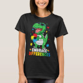 T-shirt Différences d'acceptation T Rex Dinosaur Autisme L (Devant)