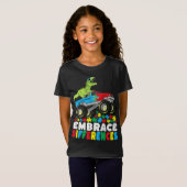 T-Shirt Différences d'acceptation T Rex Monster Truck Auti (Devant entier)