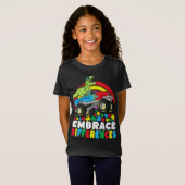 T-Shirt Différences d'acceptation T Rex Monster Truck Auti (Devant entier)