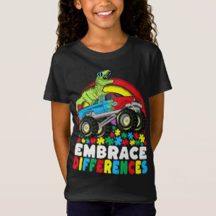 T-Shirt Différences d'acceptation T Rex Monster Truck Auti