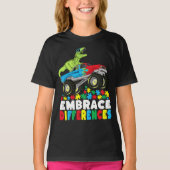 T-shirt Différences d'acceptation T Rex Monster Truck Auti (Devant)