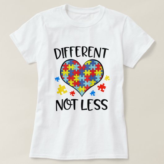 T-shirt Différent non moins de citation de sensibilisation (Design devant)