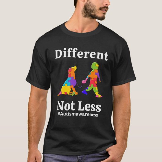 T-shirt Différent Pas Moins Autisme Sensibilisation Accept (Devant)