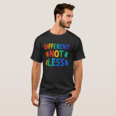 T-shirt Différent Pas Moins Gras Puzzle Inclusion Autisme (Devant entier)