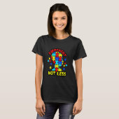 T-shirt Différent Pas Moins Pièces de Puzzle de l'Autisme (Devant entier)