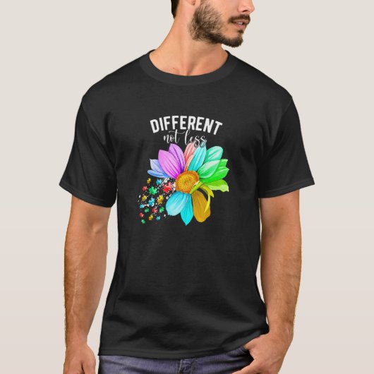 T-shirt Différent Pas Moins Puzzle de sensibilisation à l' (Devant)