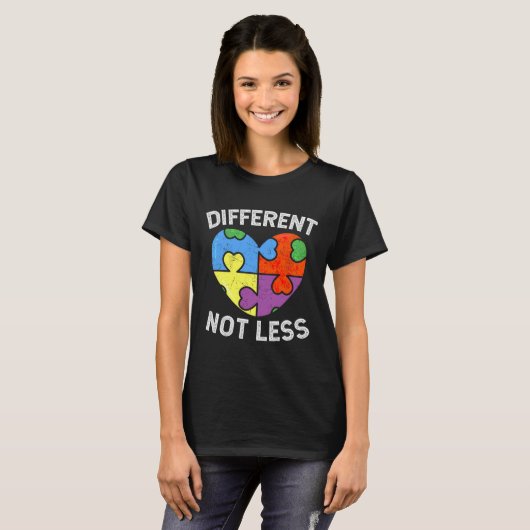 T-shirt Différent Pas Moins Sensibilisation sur l'autisme (Devant entier)