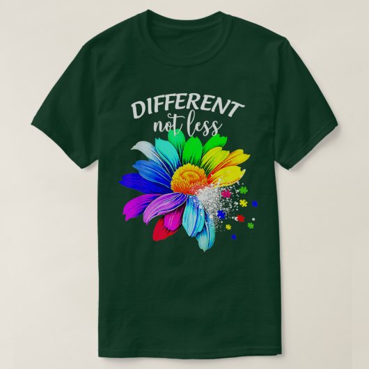 T-shirt Différent Pas Moins Sunflower Autisme Connaissance (Design devant)