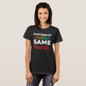 T-shirt Différentes Capacités Mêmes Cœurs Sensibilisation (Devant entier)