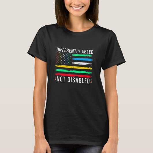 T-shirt Differently Abled Not Disabled USA Disability Prid (Devant)
