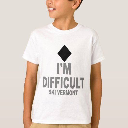 T-shirt Difficult_Ski_VERMONT (Devant)