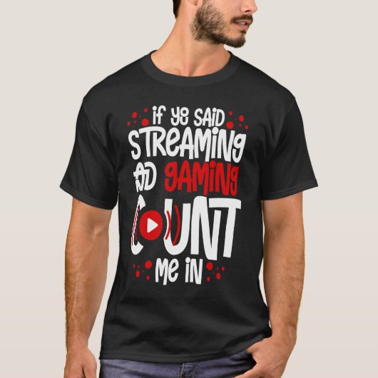 T-shirt Diffusion en continu Streamer Video Microphone en  (Devant)