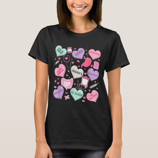 T-shirt Digestive Divas Gastroenterology Nurse Valentine E (Devant)