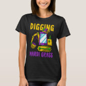 T-shirt Digging Mardi Gras Cool Jester Excavator Construct (Devant)