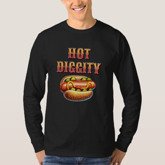 T-shirt Diggité chaude | Retro Hot dog (Devant)