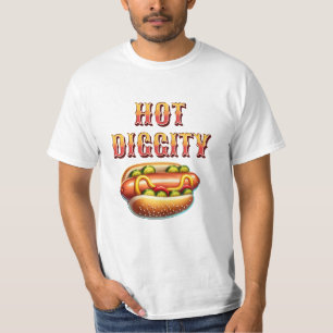T-shirt Diggité chaude   Retro Hot dog