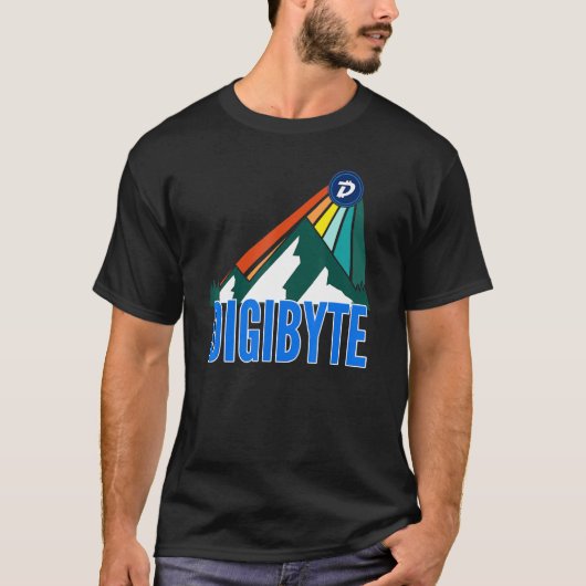 T-shirt Digibyte Dgb Crypto Mountain Sun Rays Cryptocurren (Devant)