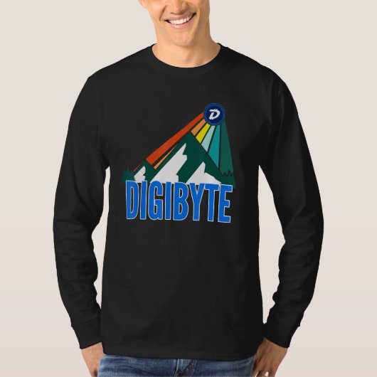 T-shirt Digibyte Dgb Crypto Mountain Sun Rays Cryptocurren (Devant)