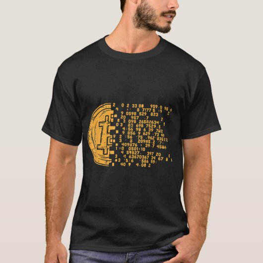 T-shirt Digital Bitcoin Matrix Design (Devant)