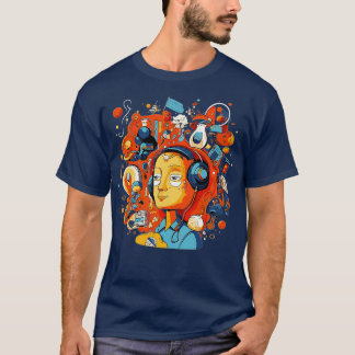 T-shirt Digital Mind Une illustration vivante et ludique d