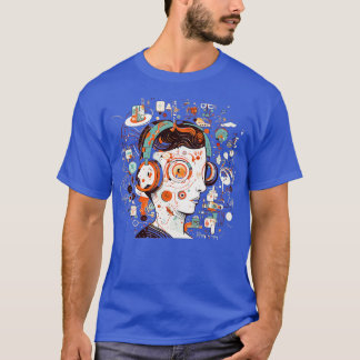 T-shirt Digital Mind Une illustration vivante et ludique d