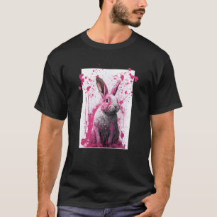 T-shirt Digital moderne rose lapin lapin lapin rue de pein