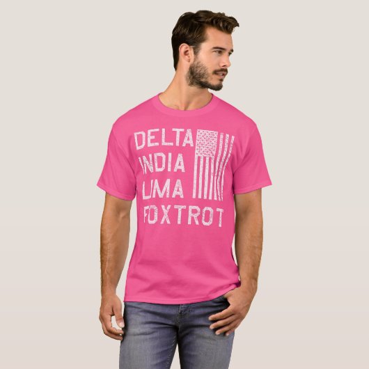 T-shirt Dilf Delta Inde Lima Foxtrot Us Drapeau American P (Devant entier)