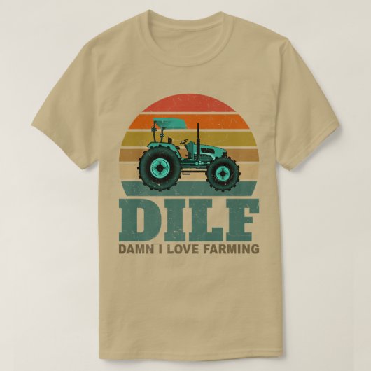T-shirt DILFDamn I Love Farming Funny Farmer Farming Retro (Design devant)