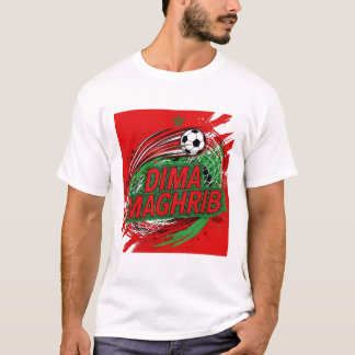 T-shirt DIMA MAGHRIB .Moroccan Flag Street Football Design