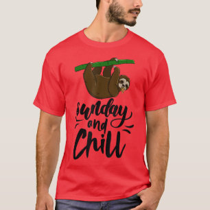 T-shirt Dimanche & Chill Funny Sleepy Head Lazy Sloth Loth