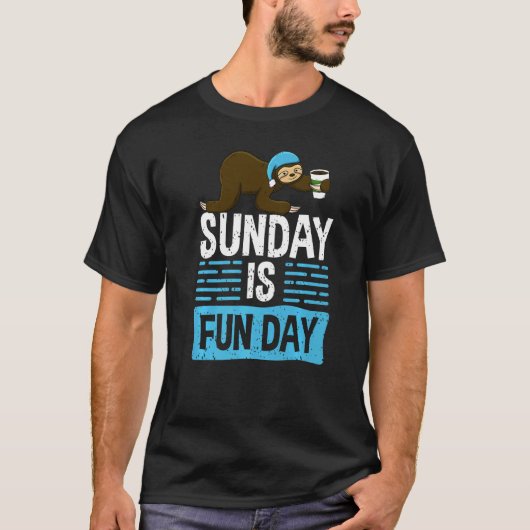 T-shirt Dimanche Est Le Funday Sleepy Head Lazy Sloth Loth (Devant)