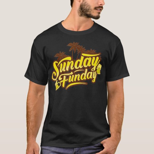 T-shirt Dimanche Fête Boire de bière (Devant)